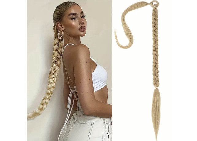 Coada de par pentru impletituri, Blond Miere, 70 cm